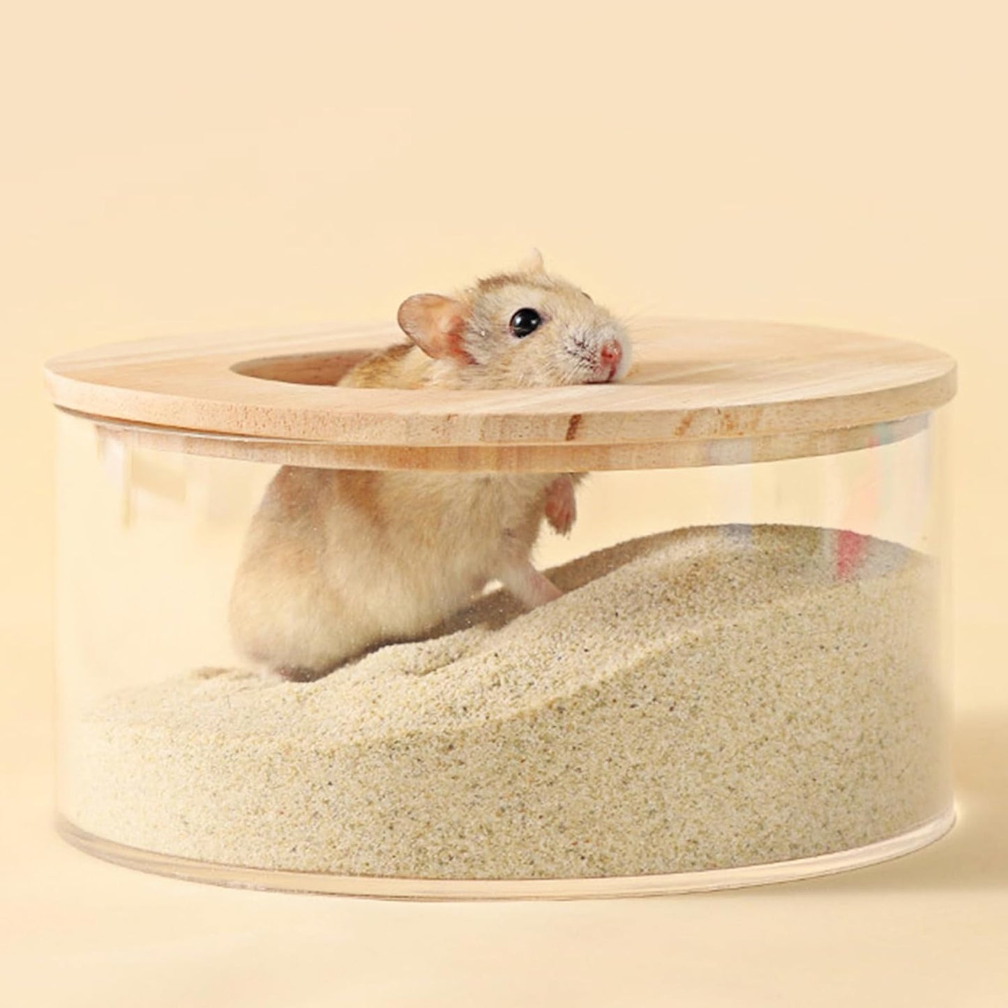 DR.DUDU Hamster Bath Sand, 2.8lb Dust Free Desert Sand or Potty Litter Sand for Hamster Chinchillas Gerbil Syrian Mice Small Animals (Beige)