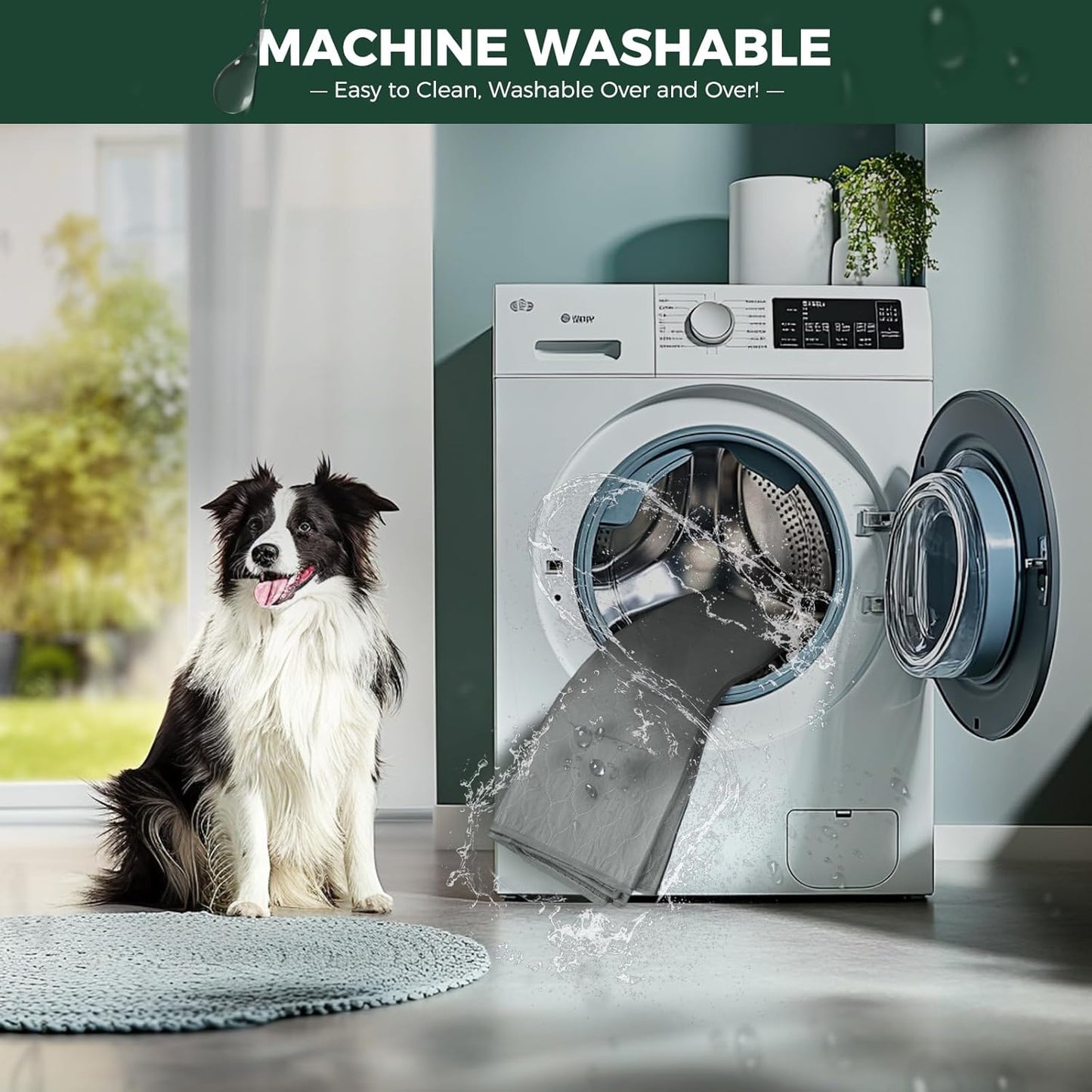 FXW Washable Pee Pads for Dogs, Puppy Pads with Super Absorbent, Specifically Designed Rollick/Homeplus 24inch 8 Panels Dog Playpen, 29" Octagon, Gray, 1 Pack