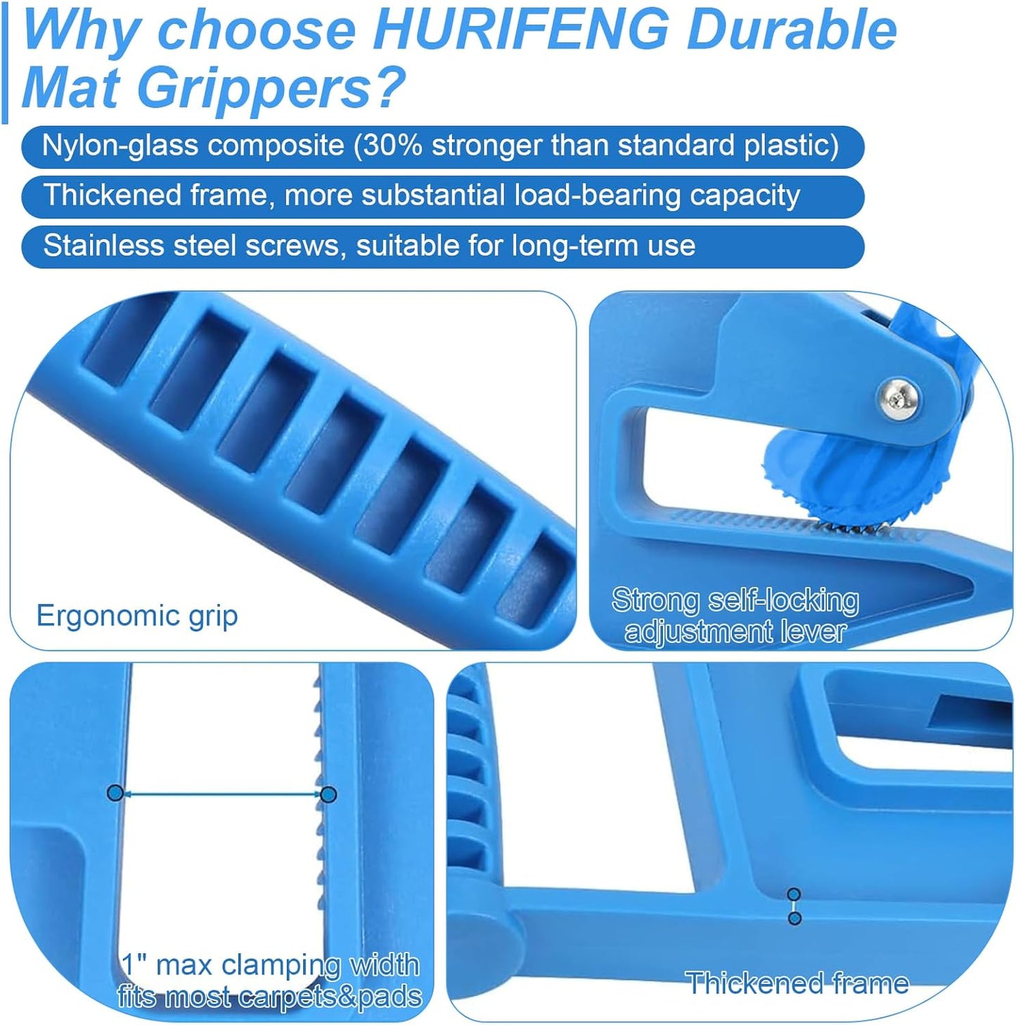 2-Pack Heavy Duty Mat Grippers – Stall Mat Movers for Horse Barn, Gym, Trailer & Rubber Flooring – Ergonomic Mat Puller for Easy Lifting & Moving – Durable, Non-Slip Handles for Secure Grip