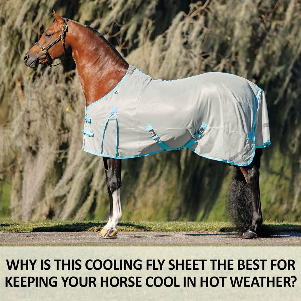 Schneiders Cooling Soft Interlock Mesh II Horse Fly Sheets | 300D Cooling Fabric | 80% UV Protection | SilverTek Lining | Reflective Stripes