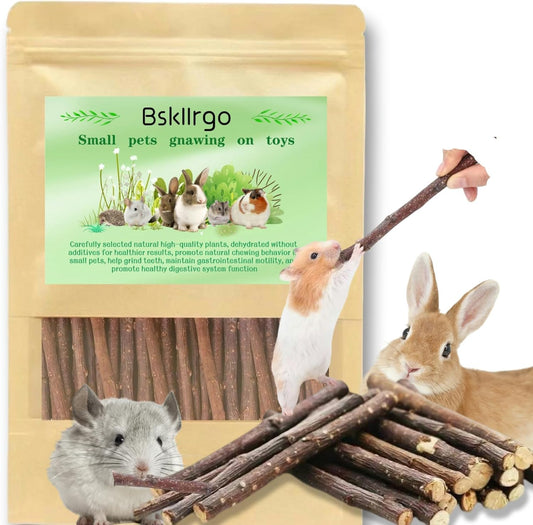 Natural Apple Wood Chew Sticks for Rabbits, Hamsters, Chinchillas, Guinea Pigs - Small Animal Dental Toys for Teeth Grinding & Boredom Relief, Safe Untreated Chew Treats, 350g (12.3oz)