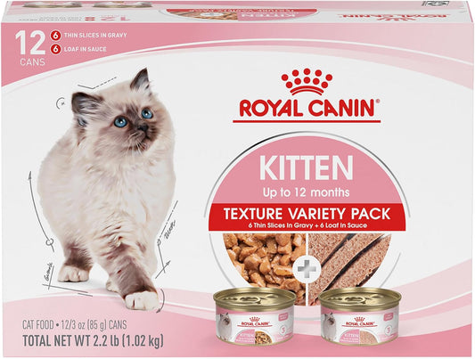Royal Canin Feline Health Nutrition Kitten Wet Food Variety Pack, 12 Pack, 2 Varieties, 3 oz Cans