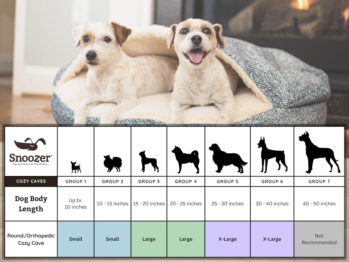 Snoozer Luxury Cozy Cave Pet Bed, Wag Collection, Extra Large - Pedigree Storm