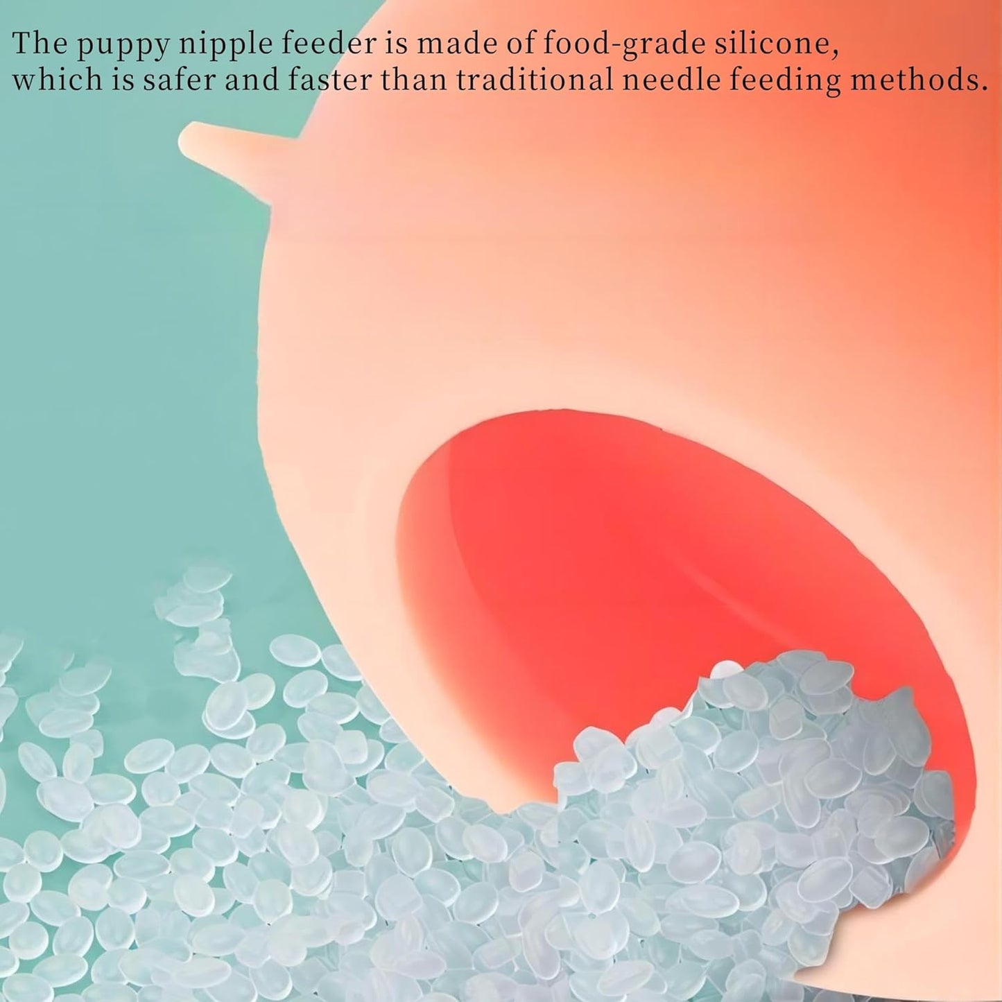 Puppy Feeder Milk Bowl, Silicone Puppy Bottle with 3 Nipples Bubble Pet Nursing Feeder for Doggie Cat Kittens Puppies Rabbits