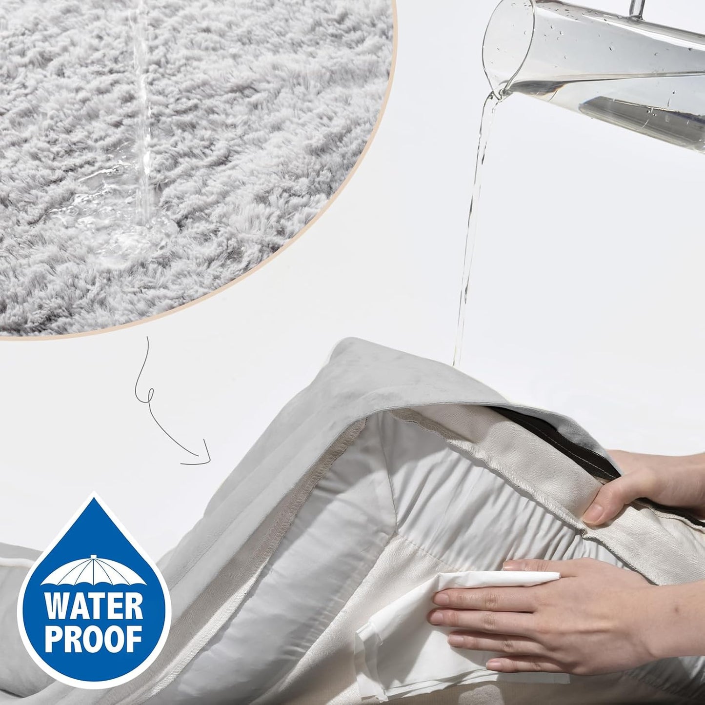 Comfort Expression Small Dog Beds Waterproof Orthopedic Foam Dog Sofa Beds for Small Dogs Comfy Pet Bed with Washable Removable Cover & Non-Slip Bottom(X-Small,Grey White)