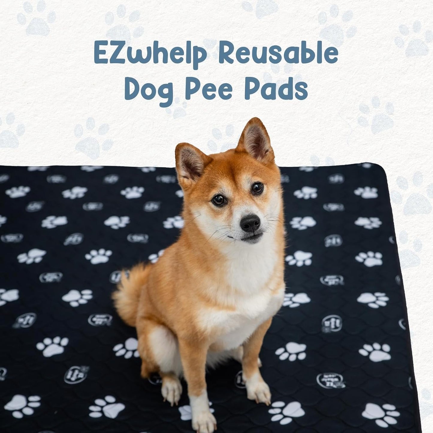 EZwhelp Reusable Dog Pee Pads, Washable Waterproof Mats for Dog Potty Training or Whelping Pads, 39x39 Inch, 2 Pack