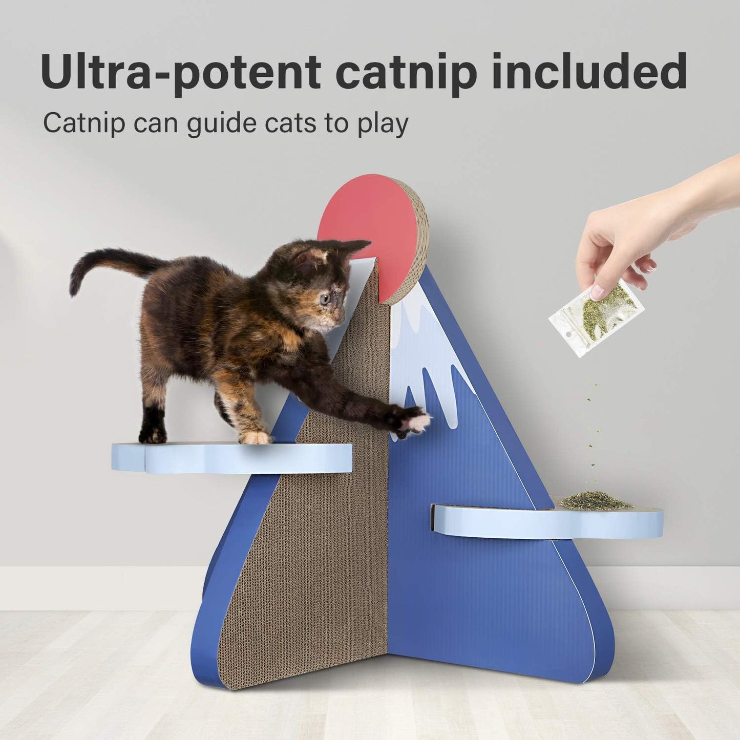 Cat Scratcher Post Board, Mount Fuji Shape Cat Scratching Lounge Bed, Durable Pad Prevents Furniture Damage