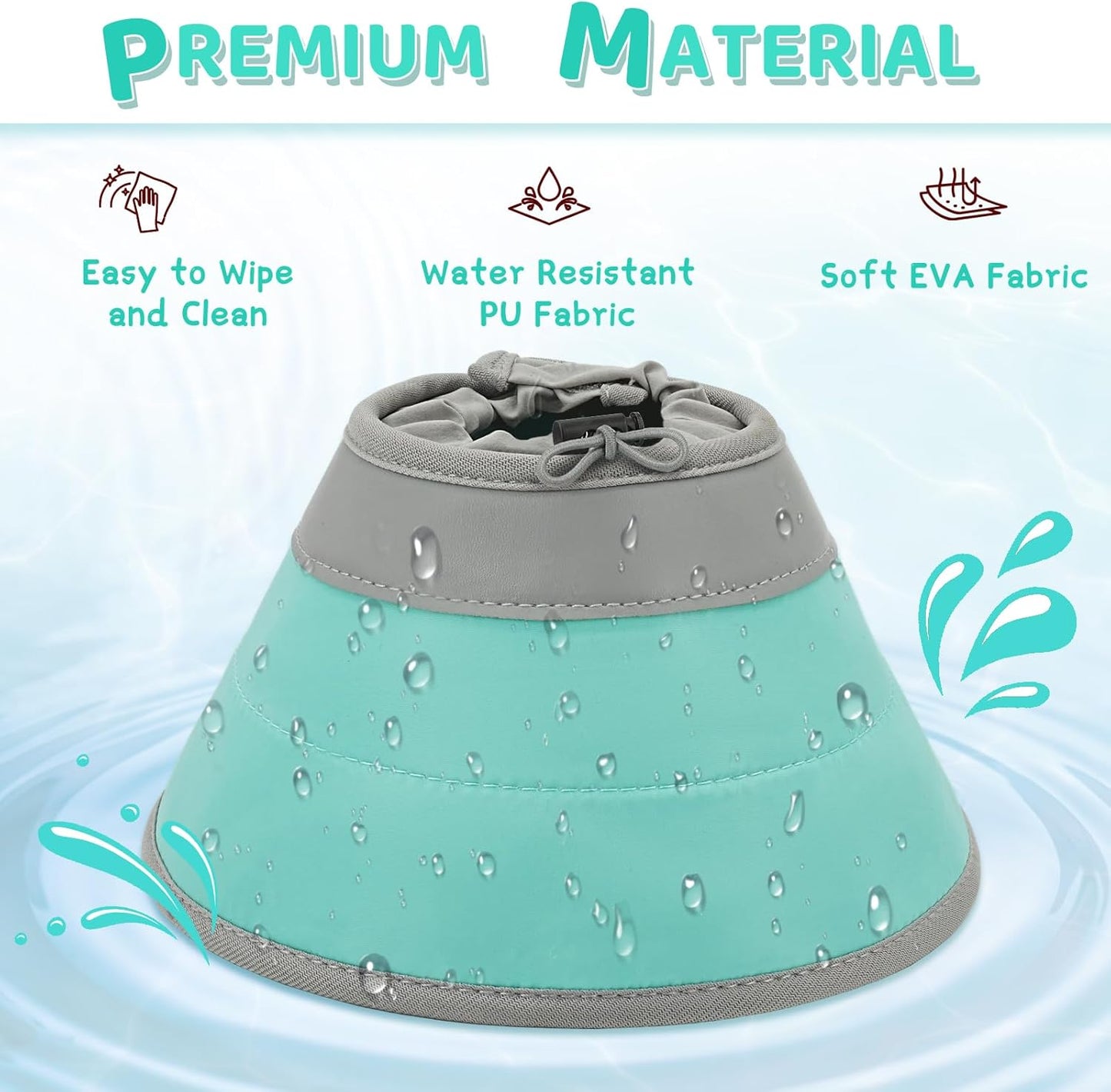 Cat Cone Collar Soft to Stop Licking, Adjustable, Foldable Lightweight Kitten Cones After Surgery Recovery for Cats & Kittens, Cat Cone Alternative (Solid Green, L)