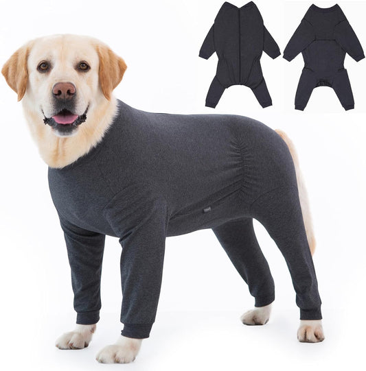 Yeapeeto Dog Onesie Surgery Recovery Suit for Large Medium Bodysuit Dogs Pajamas PJS Full Body for Shedding, Prevent Licking, Wound Protection, Cone Alternative(7XL,Dark Grey)