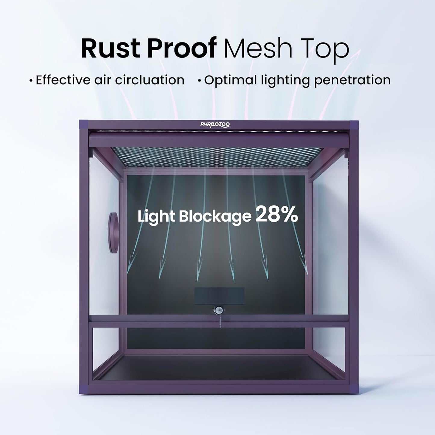 MagicCube 18'' x 18'' x 18'' Reptile Tank with Lock, 24 Gallon Reptile Terrarium with Flip-Up Tempered Glass Door, Top Screen Ventilation for Leopard Gecko - Bottom Not Leakproof