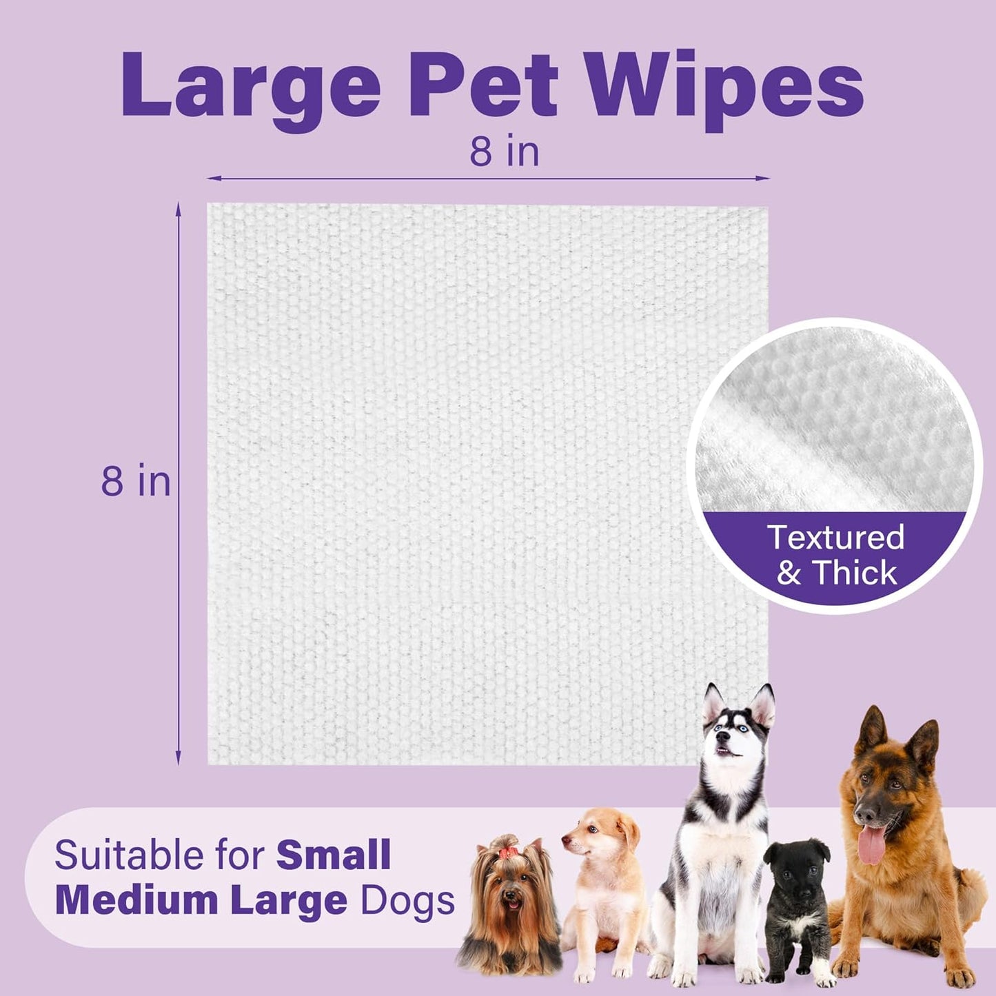 PrimePets 400pcs Dog Wipes for Paws and Butt, Large Pet Wipes for Dogs, Dog Wipes Cleaning Deodorizing, Hypoallergenic, Puppy Wipes for Grooming Face Fur Body, Lavender Scented