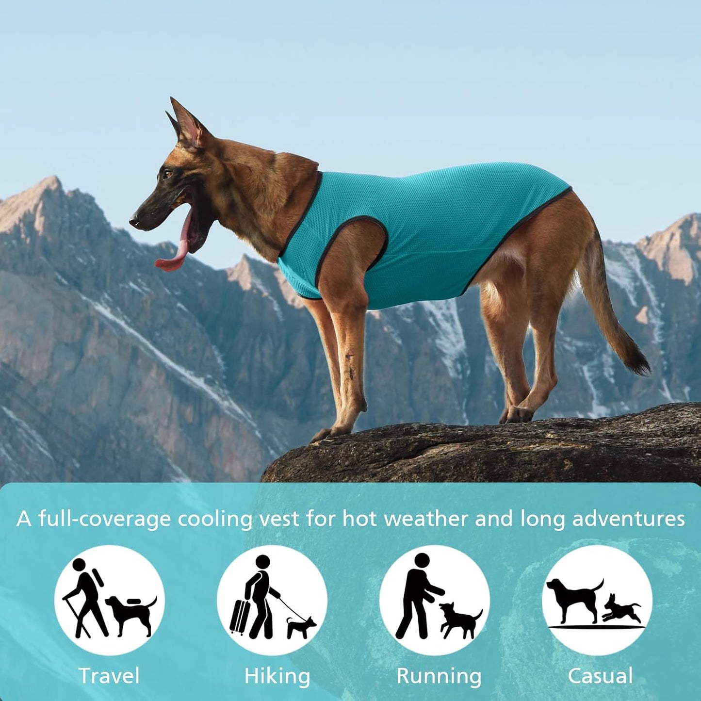 2 Pack Cooling Shirts for Dogs, Lightweight Mesh Breathable Dog Clothes for Large Breed Dogs Boy Girl,Sun-Protection Sleeveless Shirts for Dog&Cat Puppy Vest Pet Apparel - XXXL
