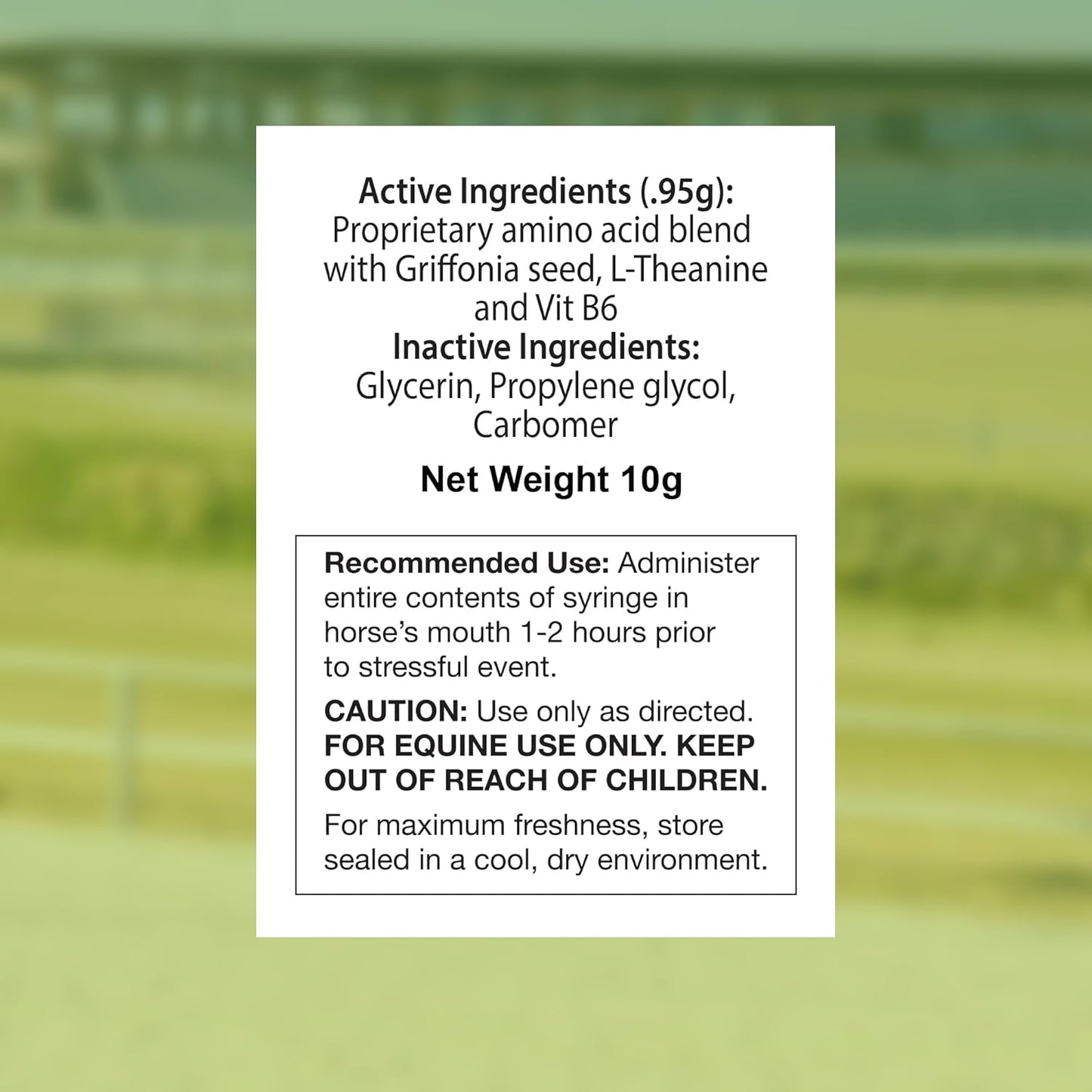 SynChill AF Calming Gel for Nervous Horses - Single Serving - Advanced Formula with L-Theanine, Increased Potency, 100% Natural Supplement, Disposition & Confidence Support for Horses