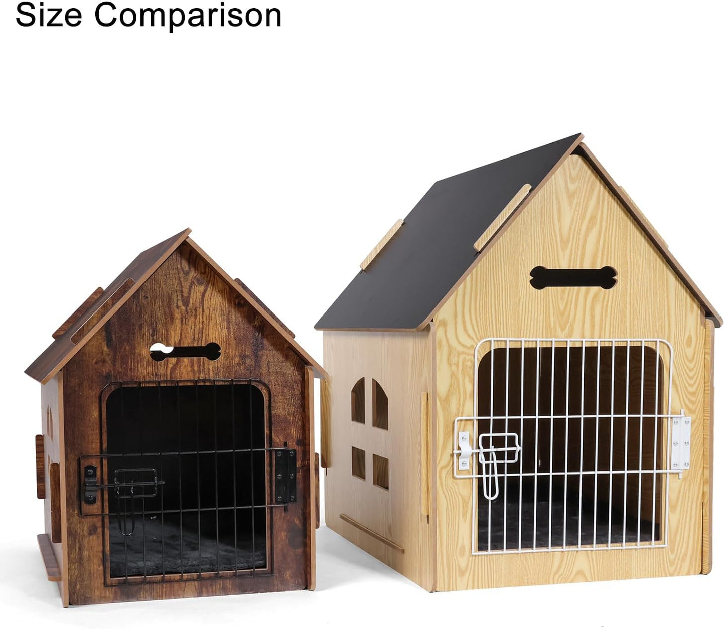 Dog House Indoor for Small Dogs or Cats, Cozy Wooden Design, Small Indoor Bed House, with Air Vents and Elevated Floor Warm Dog Cave (Large Blue)