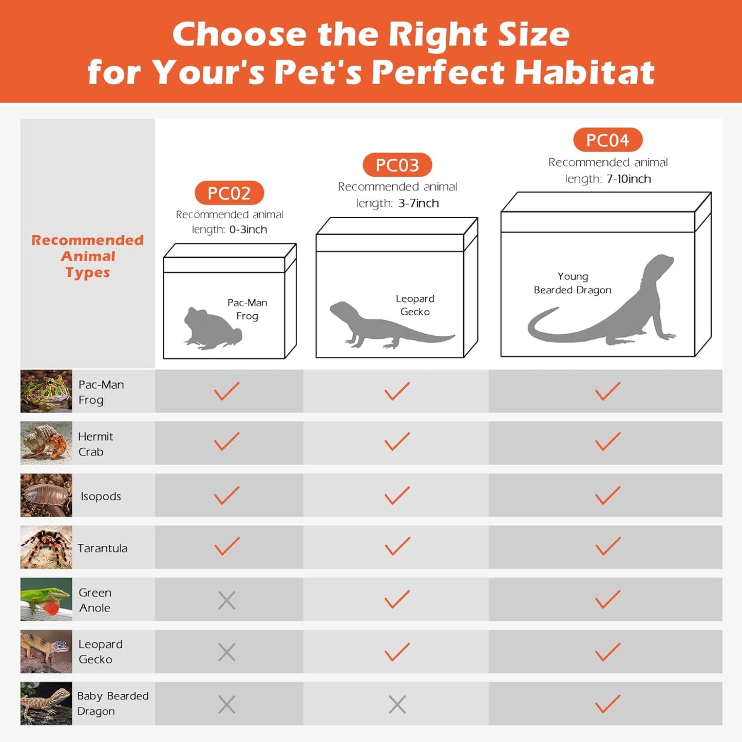 AZV Reptile Terrarium,Reptile Tank 15x8x10in Amphibian Isopod Tank Starter Kit with Bearded Dragon Hammock,Heat Lamp,Hide Cave for Geckos Lizard Mantis Spider Cricket Chameleons Corn Snake Turtle Frog