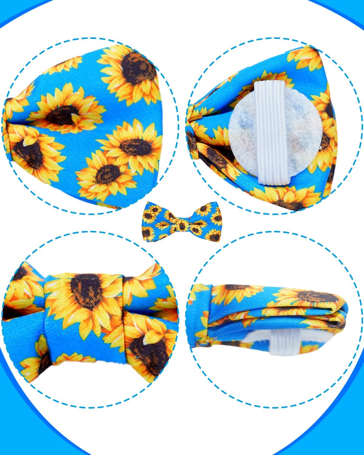PET SHOW 10 Pack Small Dog Bow Ties Sliding Collar Attachments Puppy Cats Daily Bowties for Medium Dogs Multiple Styles Cute Summer Bowknots Wedding Party Holiday Pet Grooming Accessories(Small)