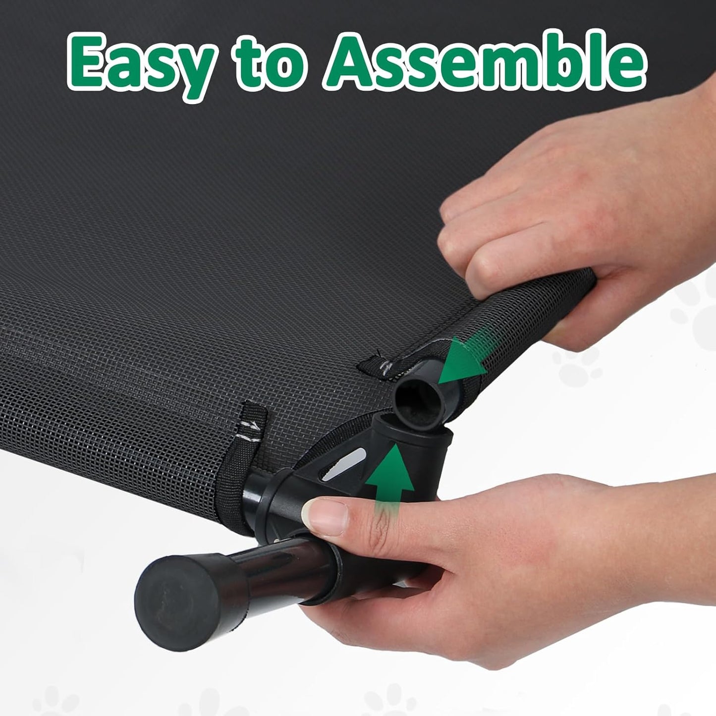 Small Elevated Dog Bed Outdoor, Raised Pet Bed Off Ground, Cooling Dog Place Bed with Washable Mesh & Non Slip Feet, Pet Hammock Bed for Indoor (S, Black)