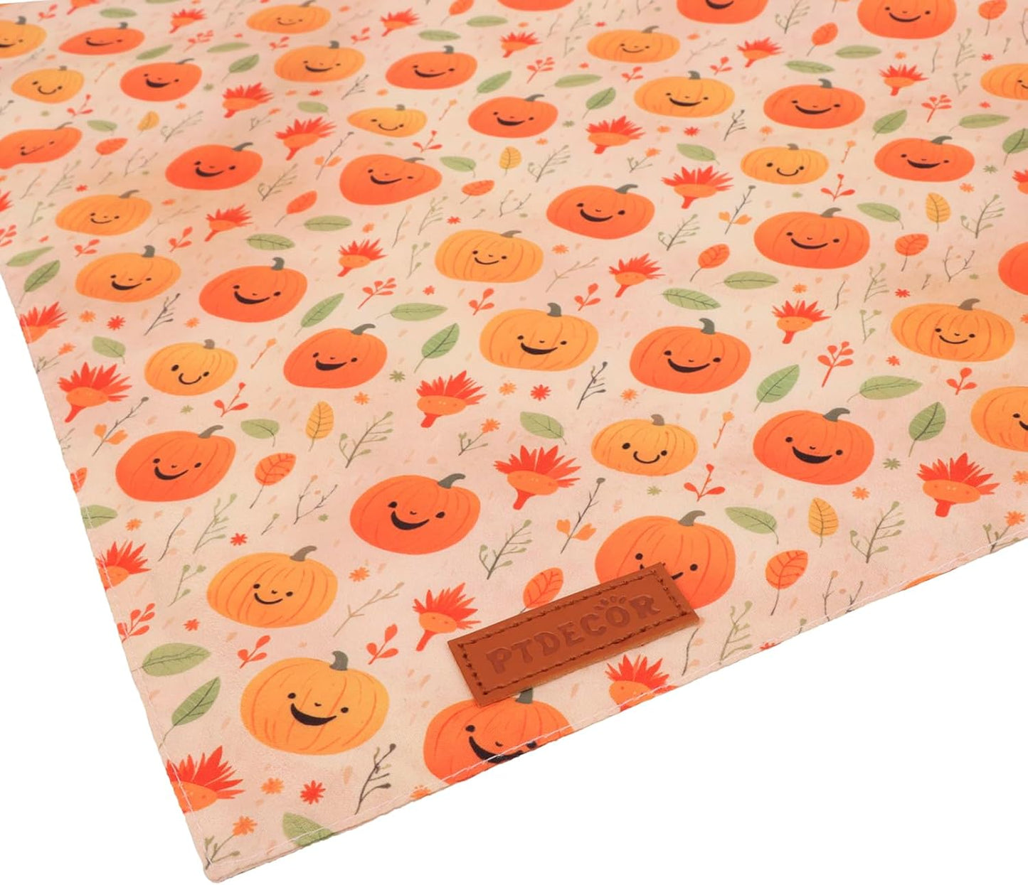 PTDECOR Halloween Dog Bandana, Ghost Pumpkin Design Reversible Holiday Dog Scarf, Triangle Halloween Bandanas for Medium Large Dogs Pets (Large)