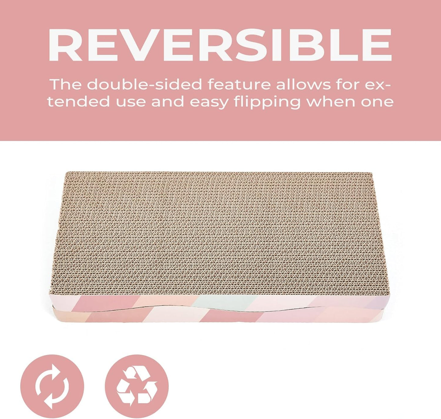 Cat Scratch Pad Cardboard cat scratchers for Indoor Cats Reversible Large Wide Corrugated with Catnip(1pcs)