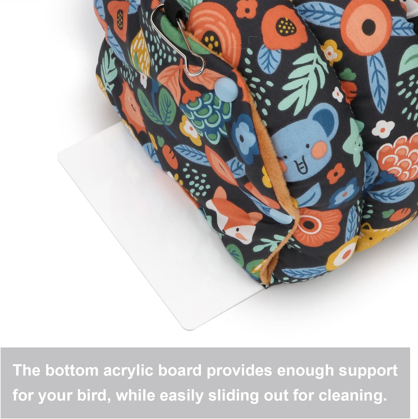 Wontee Bird Nest House Winter Warm Snuggle Hut Bird Bed Hanging Hammock for Parrots Budgies Parakeets Caique Senegal Cockatiels Conures (Medium, Black)