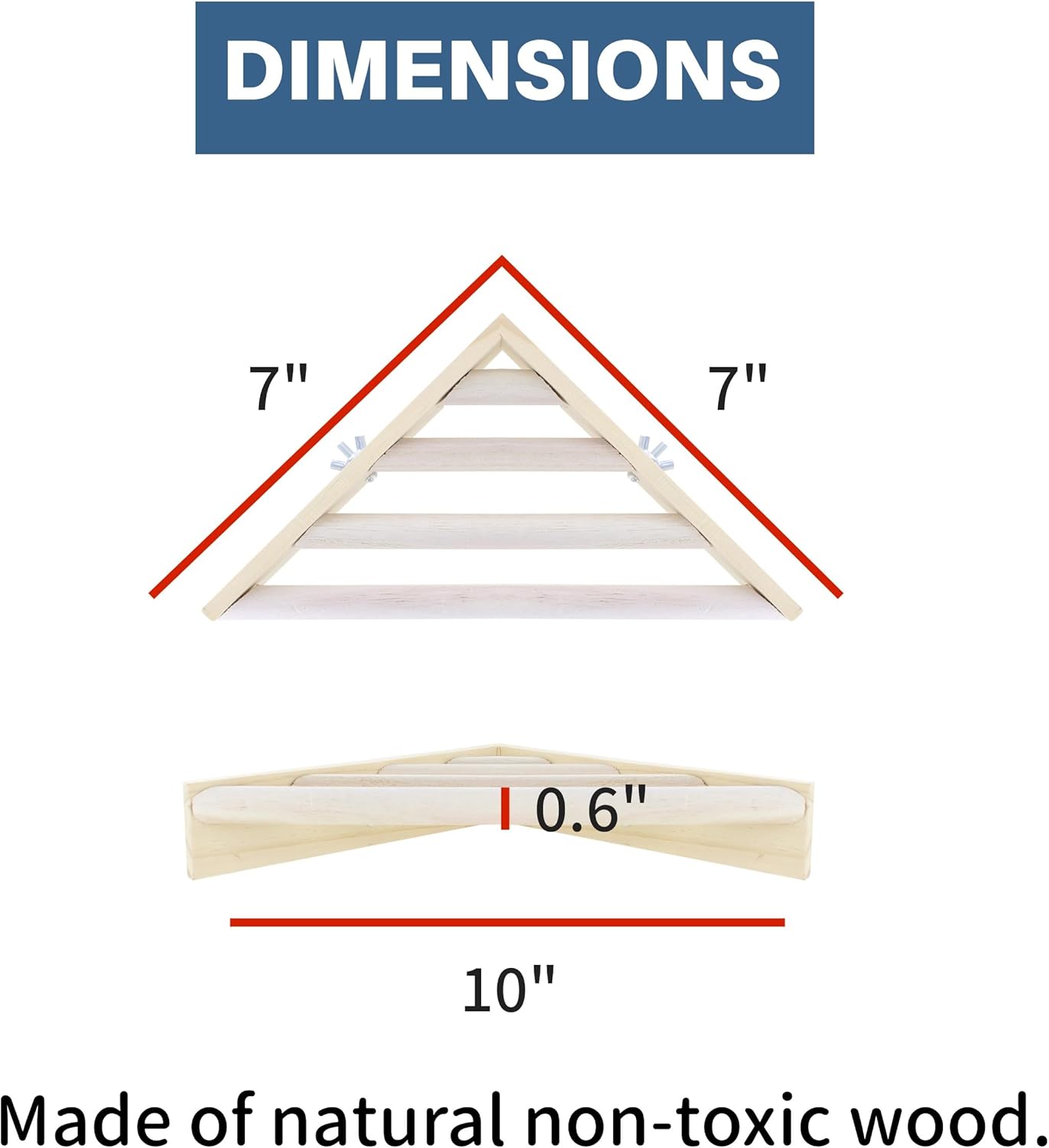 Bird Perch Corner Stand for Bird Cage Corner Platform Wood Bird Perches Corner Shelf Rest for Birds Parrots Cockatiels and Other Animal Pet Cages (Wood, Ladder)