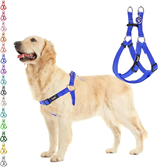 PUPTECK No Pull Dog Harness Soft Adjustable Basic Nylon Step in Puppy Vest Outdoor Walking with ID Tag