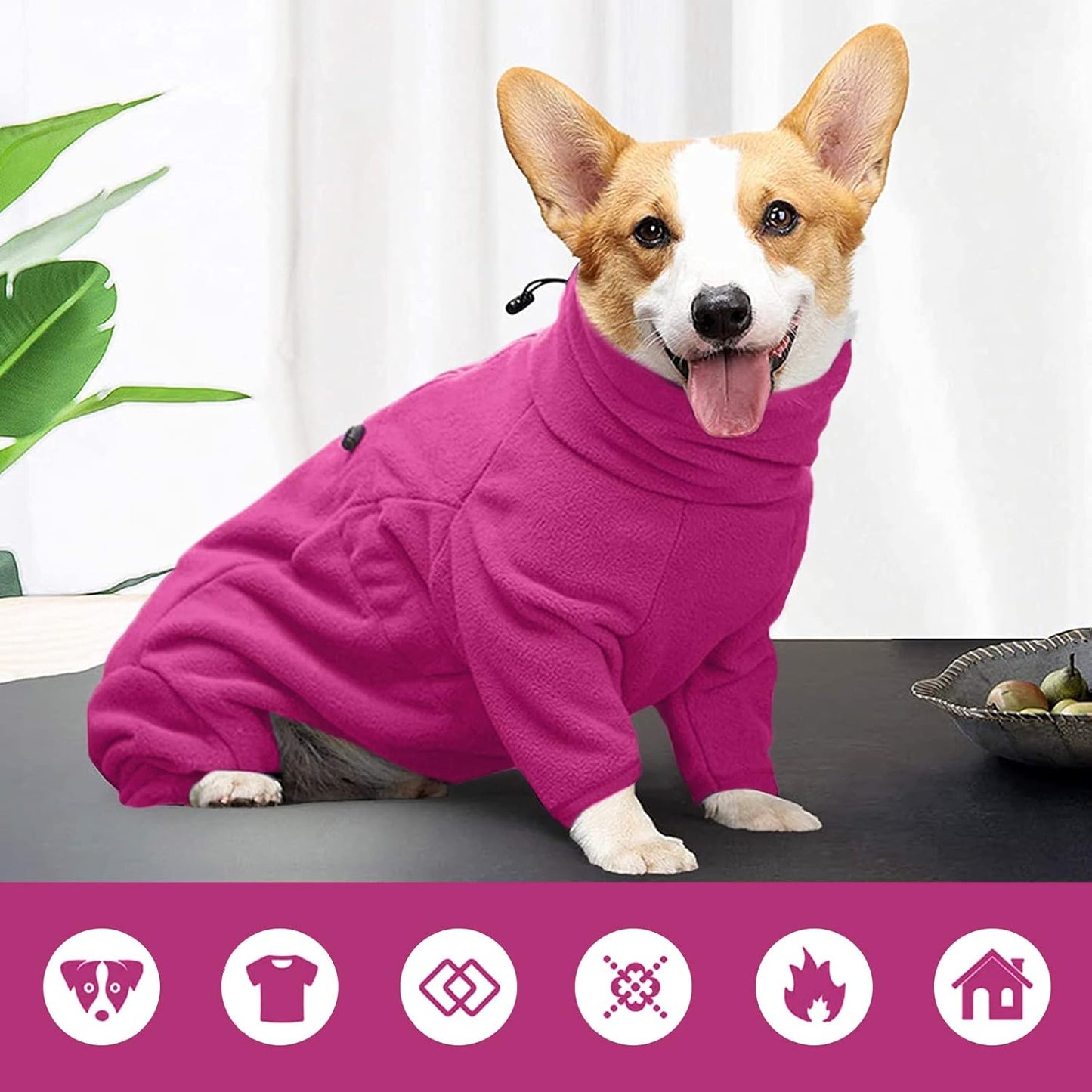 ROZKITCH Dog Thermal Bodysuit, Pet Windproof Warm Cold Weather Jacket Vest Cozy Jumpsuit Apparel Outfit Clothes for Large Giant Dog Walking Hiking Sleep Pink 3XL
