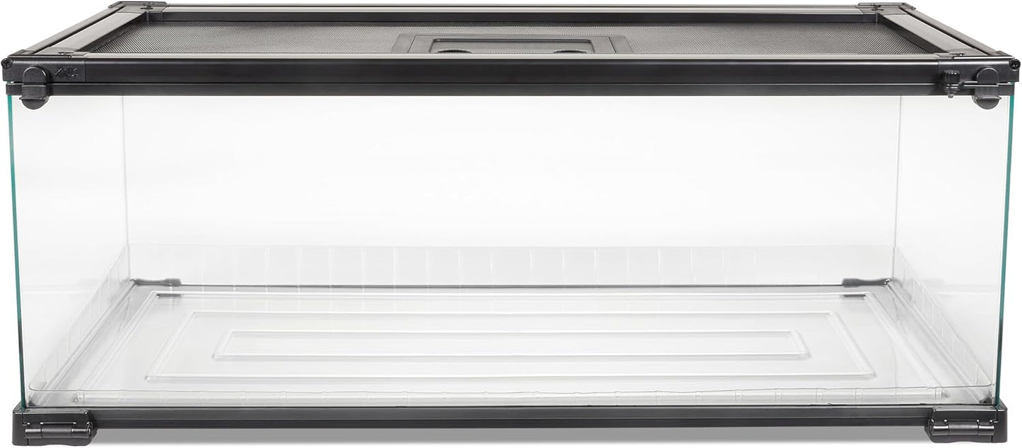 Zilla QuickBuild Reptile 20 Gallon Glass Terrarium Habitat with Bedding Tray For Geckos, Snakes, Lizards, Frogs, Turtles, and Tortoises, 30" x 12" x 12"