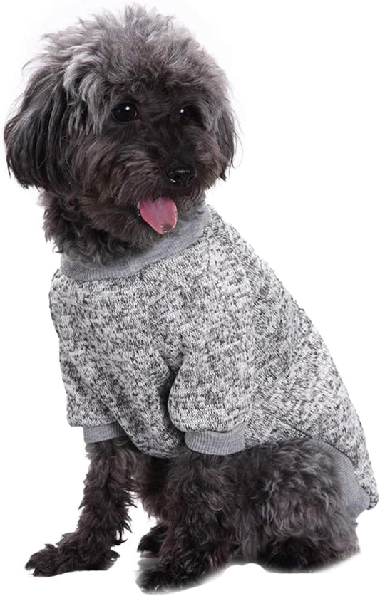 Jecikelon Dog Clothes Dogs Sweater Soft Puppies Clothing Winter Puppy Sweaters Warm Outfit for Dogs Small XXS XS Cat Apparel (Grey, XXS)