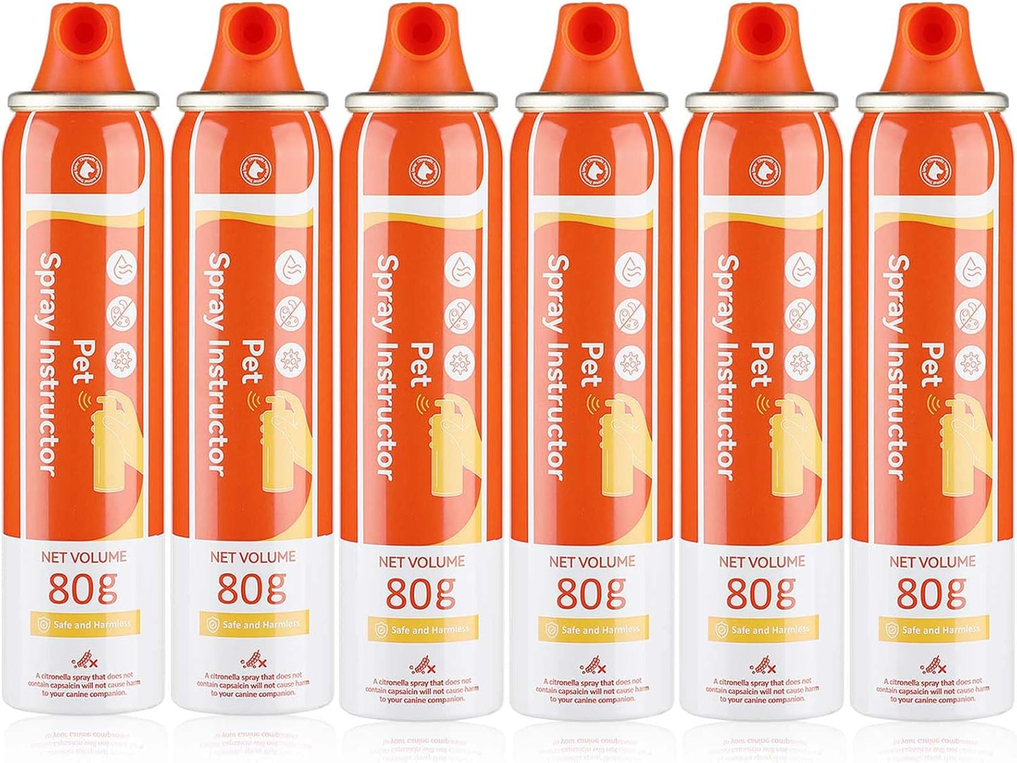 Corrector Dog Trainer Spray 80ml 6 Pack Dog Corrector Spray Dog Trainer for Dog to Stops Barking, Jumping Up, Food Stealing, Dog Fights, Avoidance, Unwanted Dog Behaviour(Orange)