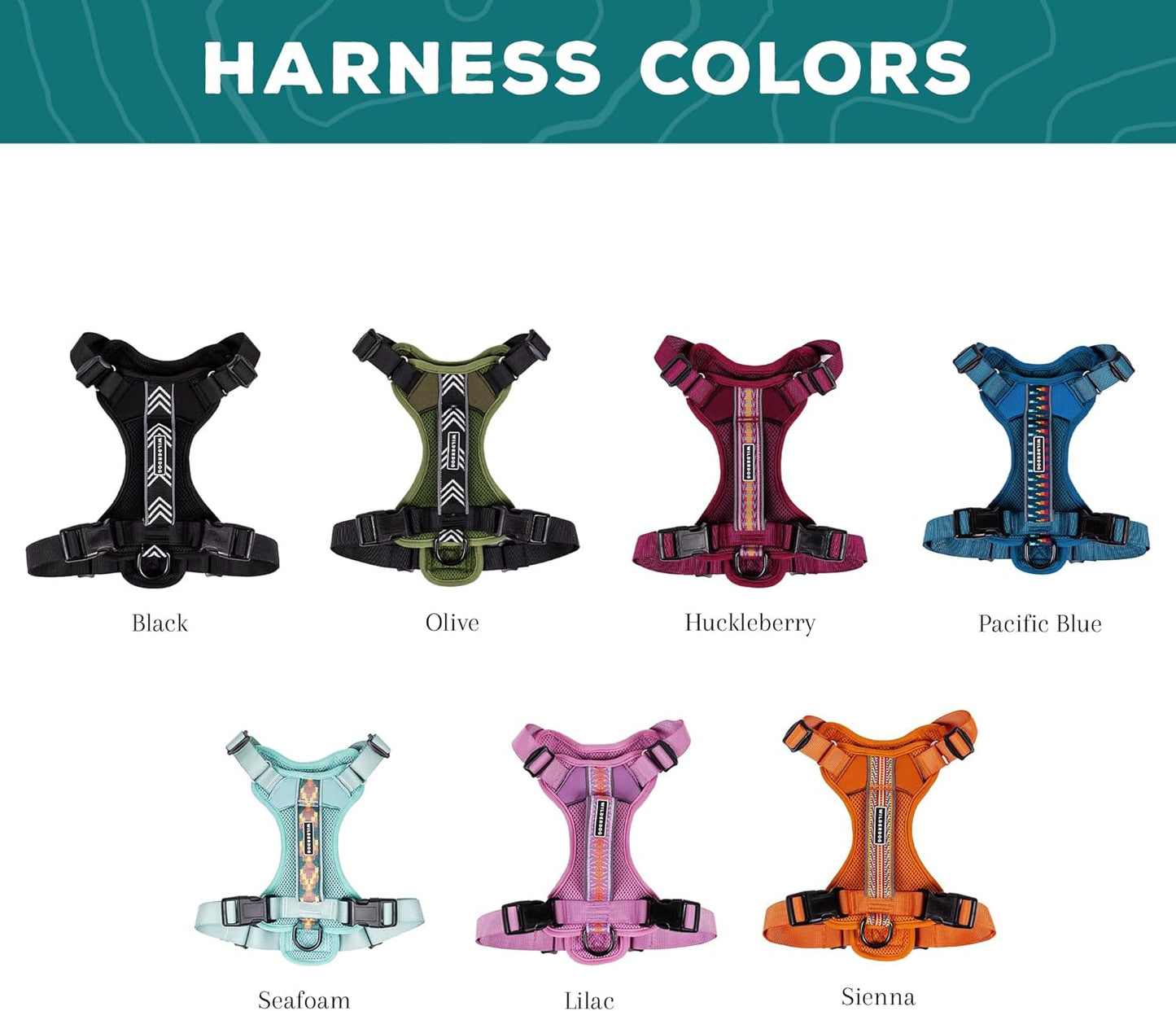 Wilderdog Lightweight Dog Harness with Reflective Straps - Medium - Black