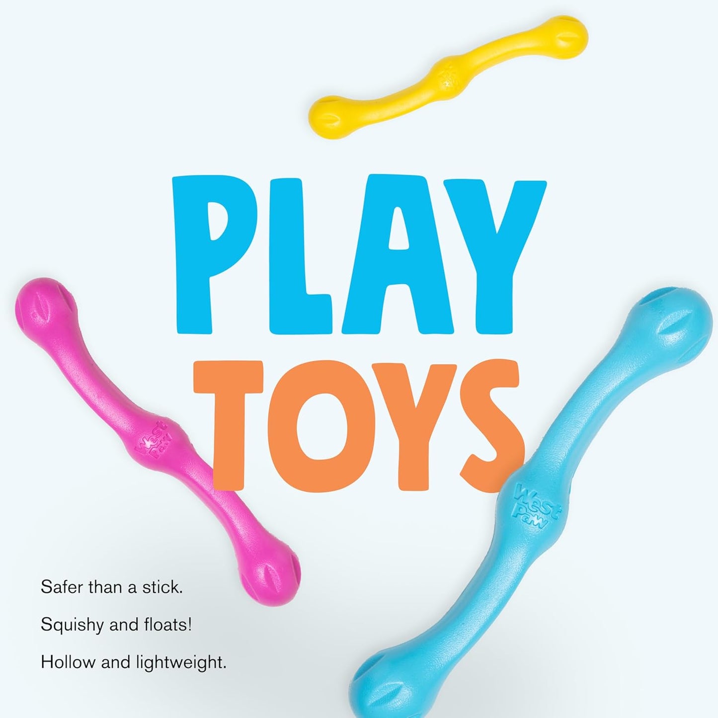 WEST PAW Zogoflex Echo Zwig Squeezy Dog Fetching Stick – Bouncy, Hollow, Squishy Interactive Toy for Puppies, Large Dogs – Floatable Stick, Lightweight Chewy Toy for Catch/Fetch – 13.75”, Hot Pink