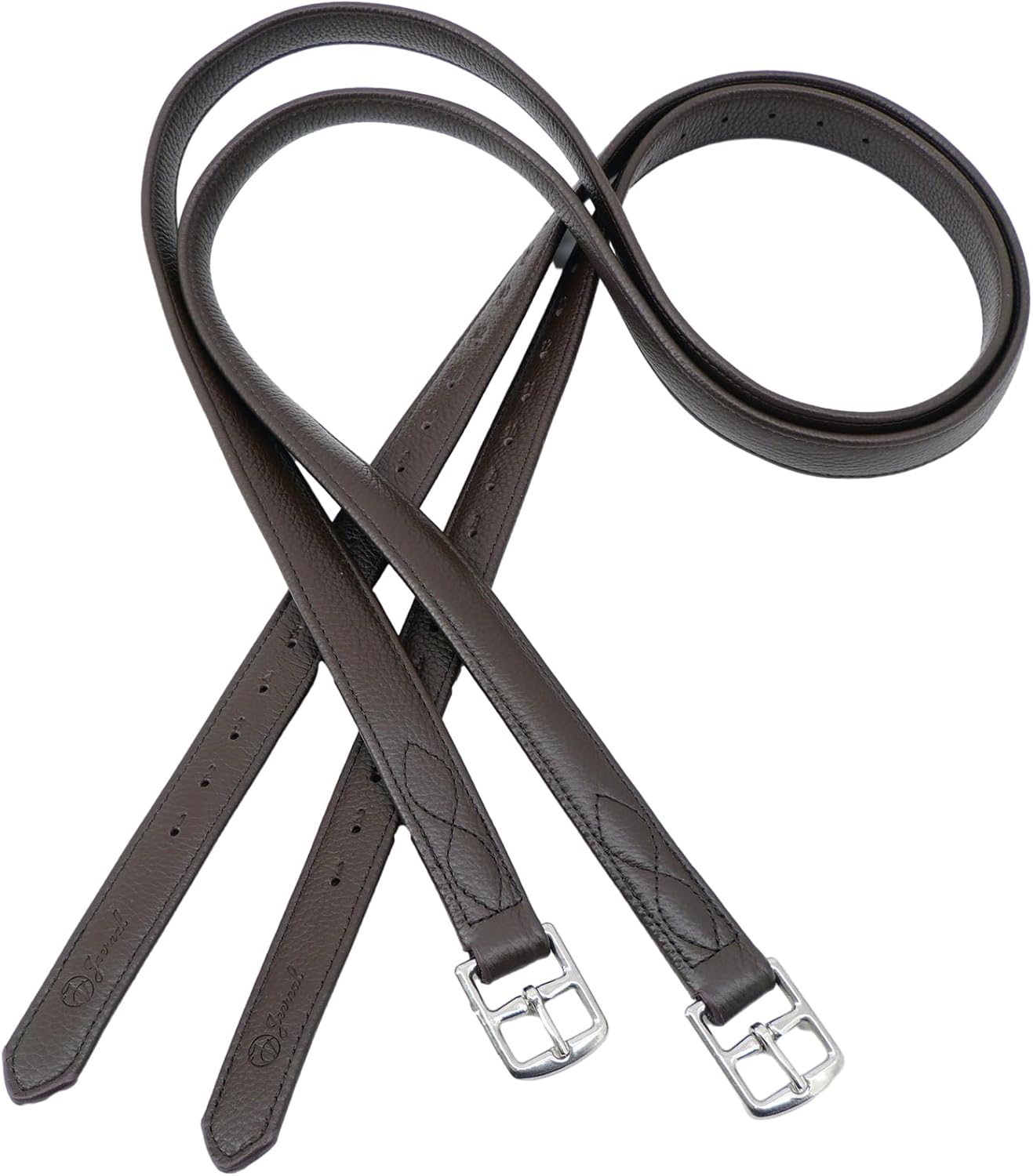Jeereal Stability English Stirrup Leathers with Strong Nylon Core for Equestrian Riding