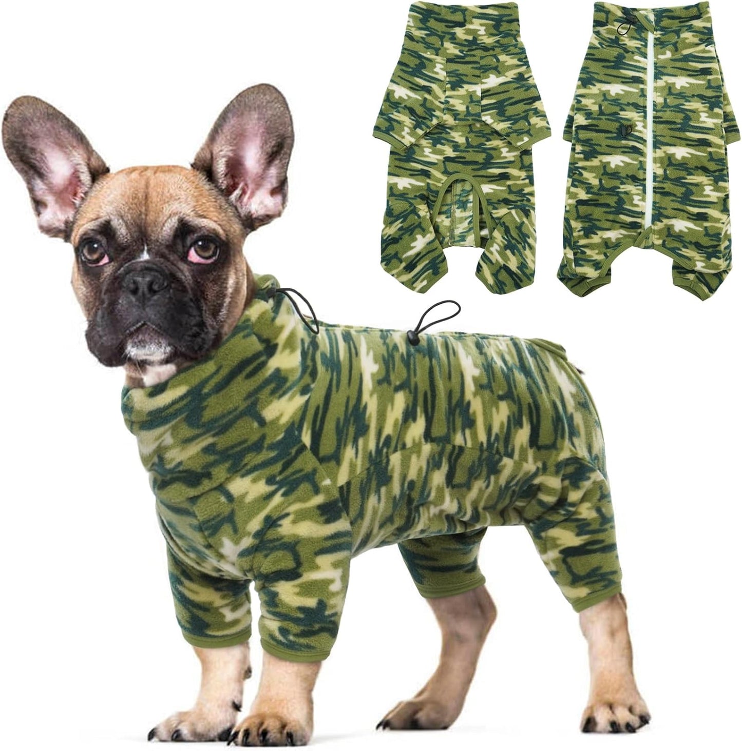 ROZKITCH Winter Coats for Small Dogs, Pet Windproof Warm Cold Weather Jacket Vest with Luminous Zipper, Jumpsuit Apparel Outfit Clothes for Small Dog Camo 2XS