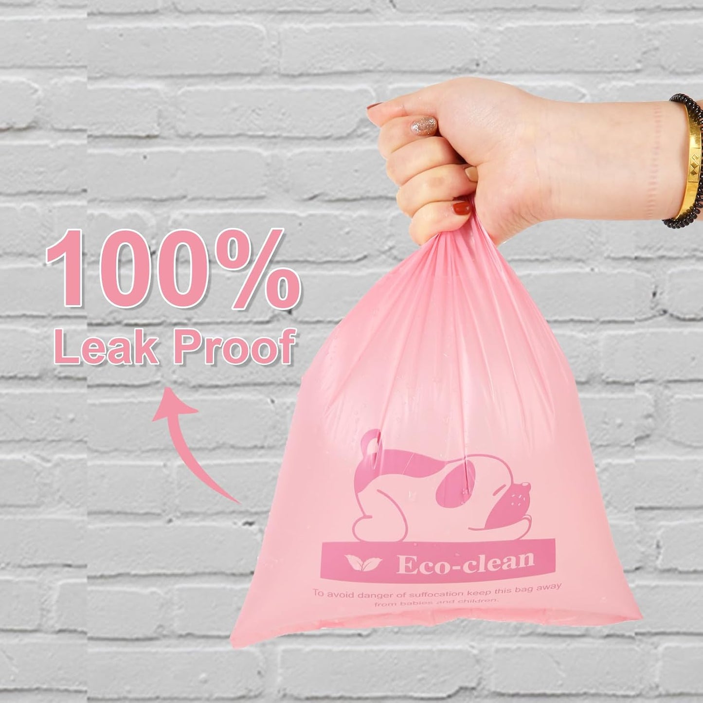 ECO-CLEAN 360 Count Dog Poop Bags with Dispenser, Leak-Proof, Cherry Blossom scented