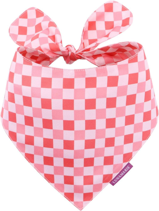 LunaMarie - Luxury Pet Birthday Bandanas -Premium & Silky Poly Fabric | 100% Handmade | Custom Shape Dual Layered (Rebel, Medium)