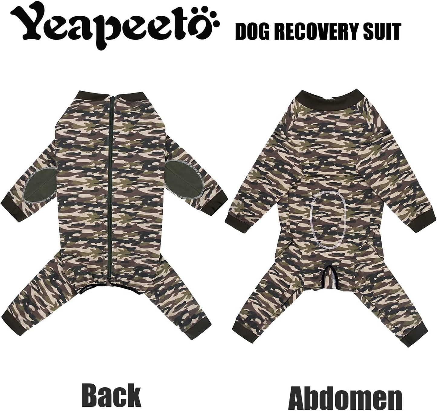 Yeapeeto Dog Onesie Surgery Recovery Suit for Large Medium Bodysuit Dogs Pajamas PJS Full Body for Shedding, Prevent Licking, Wound Protection, Cone Alternative (6XL, Camo)
