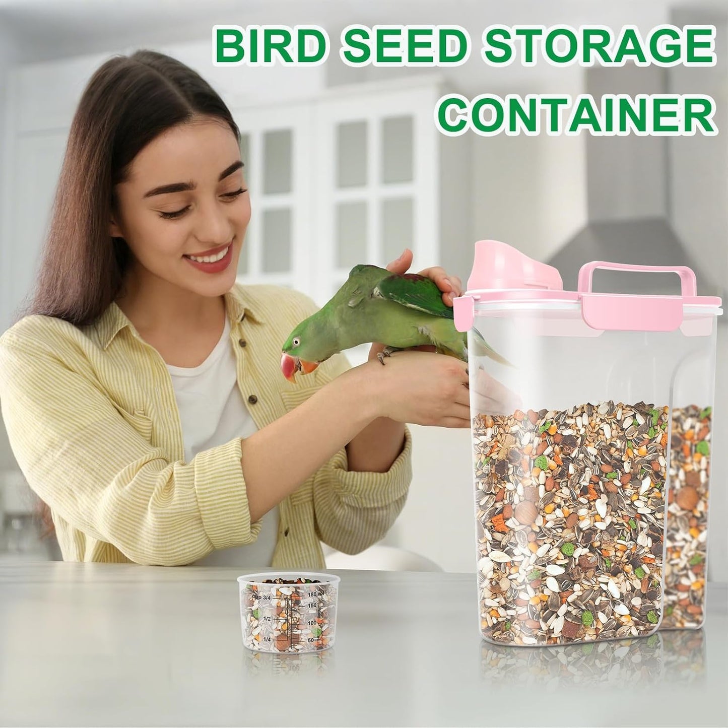 TBMax Cat Dog Food Container 5 to 7 lbs, Secondary Pet Food Storage Beyond a Large Dog Food Bin for Daily Use, Easy-Pouring Bird Seed Dispenser, Portable Travel Kibble Container for Outdoor Feeding