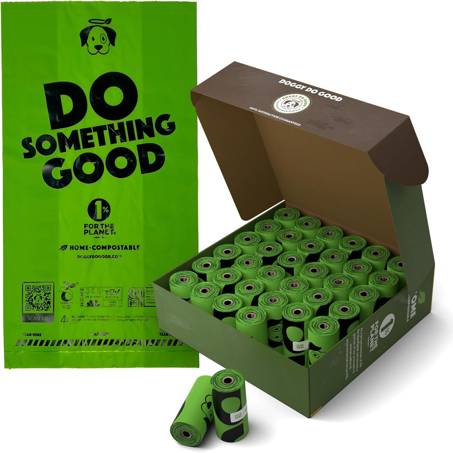 Doggy Do Good Poop Bags for Dogs (360Ct), Easy Open Dog Poop Bags Rolls, Certified Home Compostable