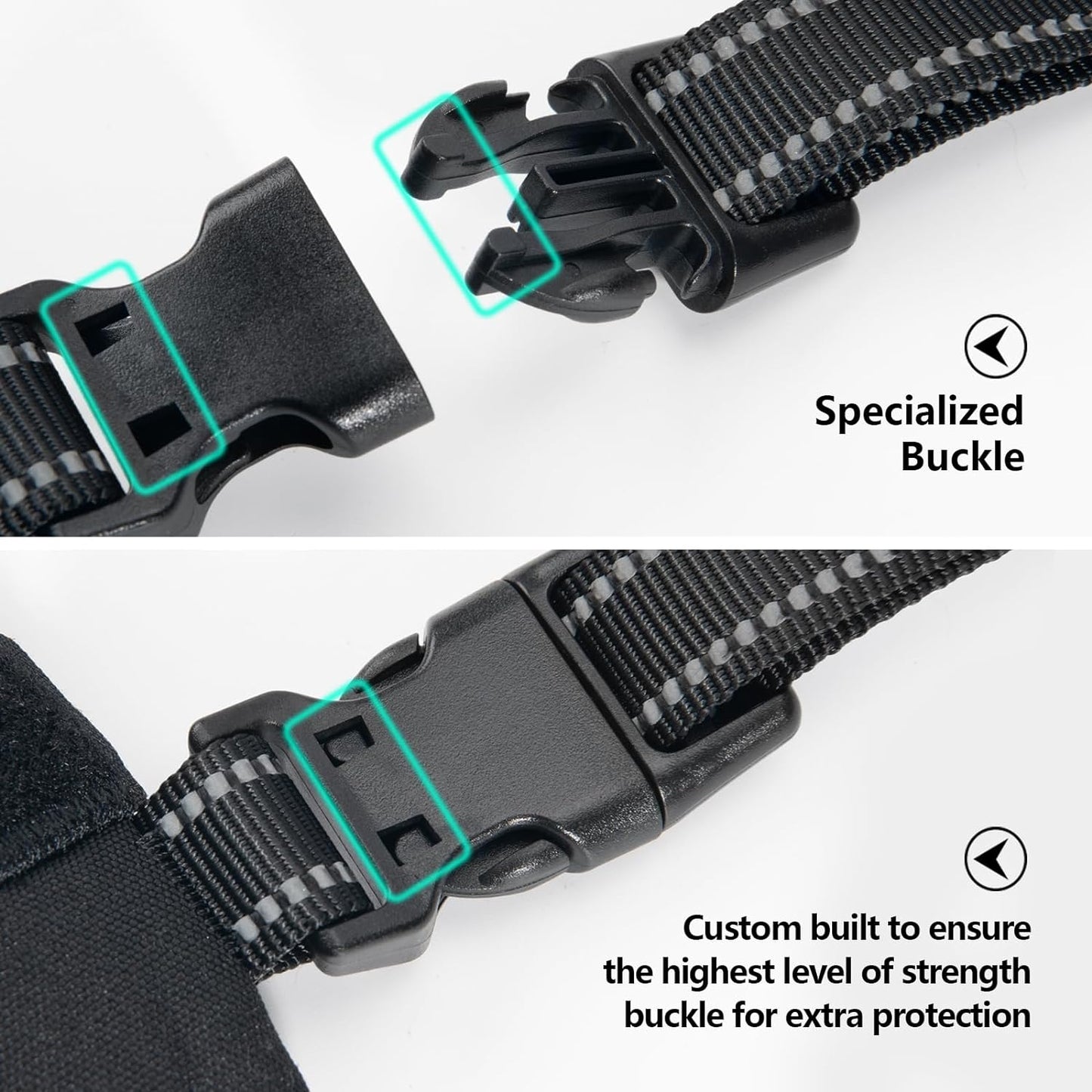 PHOEPET 2019 Upgraded No Pull Dog Harness, Reflective Adjustable Vest, with a Training Handle + 2 Metal Leash Hooks+ 3 Snap Buckles +4 Slide Buckles(L, Royal Blue)