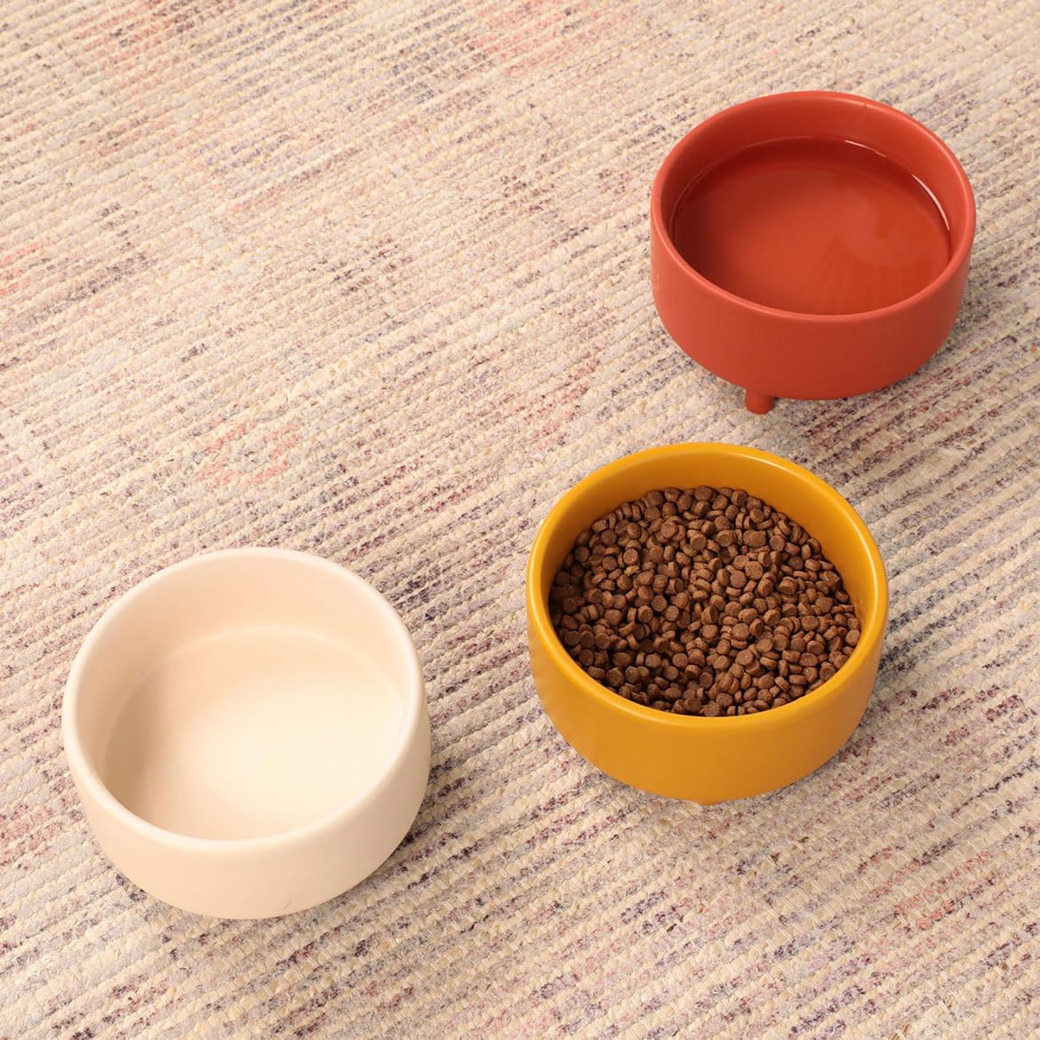 Waggo Uplift Ceramic Dog Bowl for Small Medium and Large Breeds - Heavyweight and Durable Pet Food and Water Dish Crock, Dishwasher Safe, Modern, Elevated Feeder (Teracotta, Large)