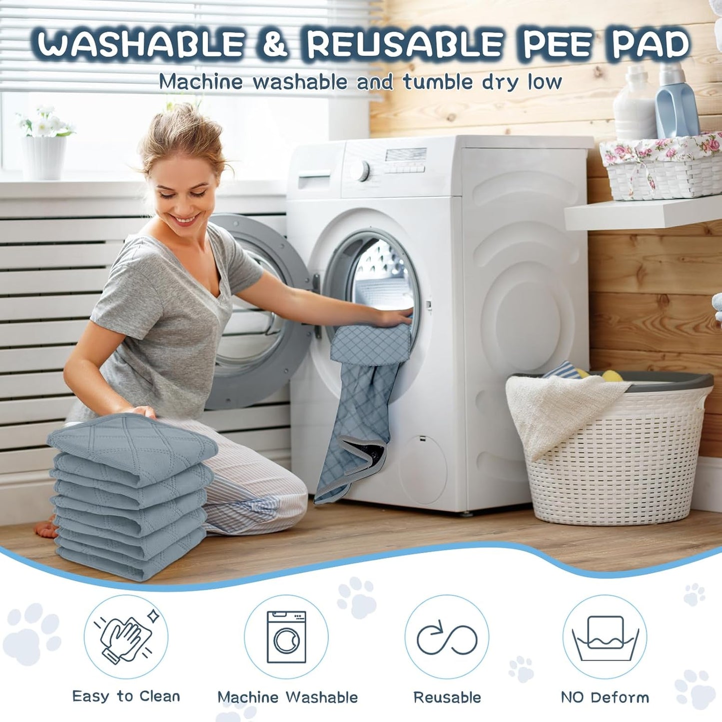 6 Packs Washable Guinea Pig Cage Liners, Waterproof Guinea Pig Pee Pads Reusable Absorbent Bedding Anti Slip Mats for Small Animals Bunny Rabbit Hamster (24 x 18in)