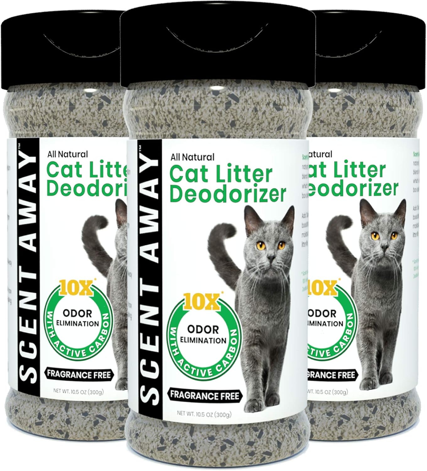 Cat Litter Deodorizer | Litter Box Odor Eliminator | Fragrance-Free with Active Carbon | Eliminates Cat Odors and Smells to Keep Your Home Fresh and Clean (Pack of 3)
