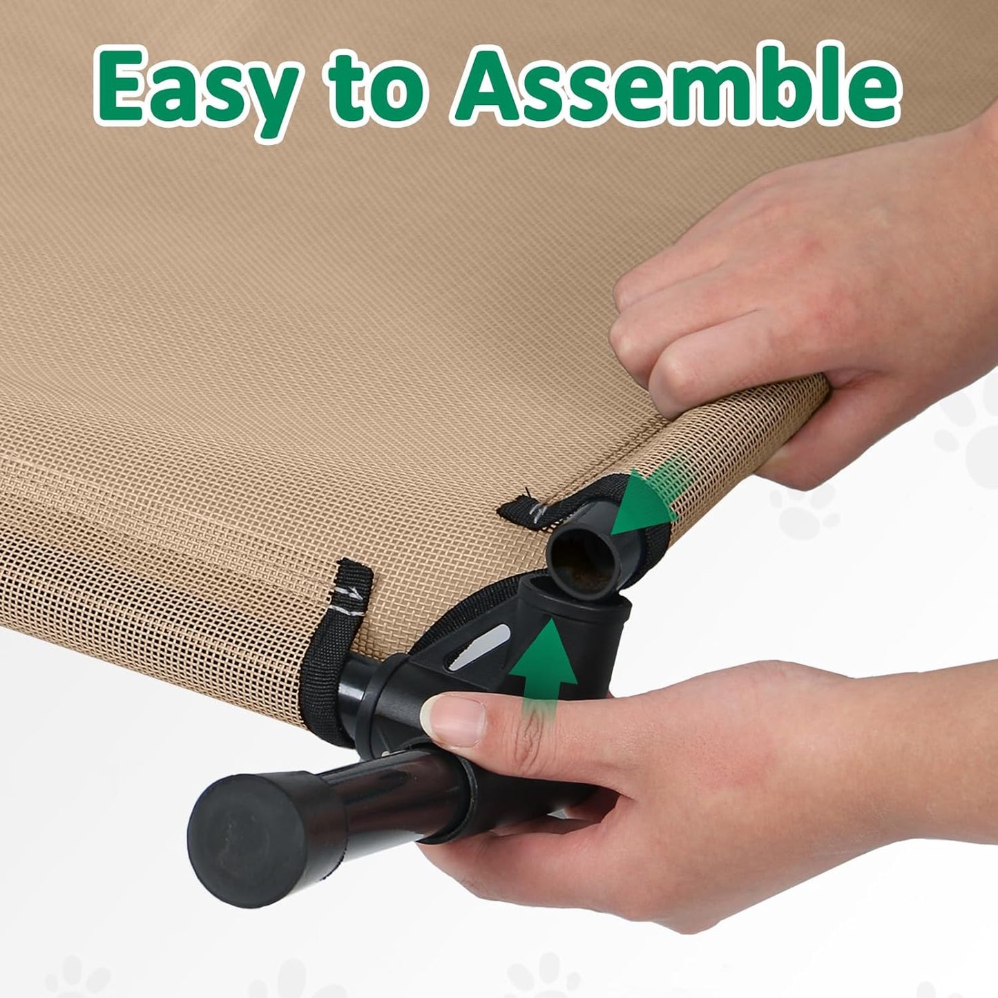 Raised Dog Beds for Large Dogs, Cooling Elevated Dogs Bed Outdoor, Lifted Dog Cot Bed with Heavy Duty Frame & Breathable Mesh, Pet Hammock Beds (L, Brown)