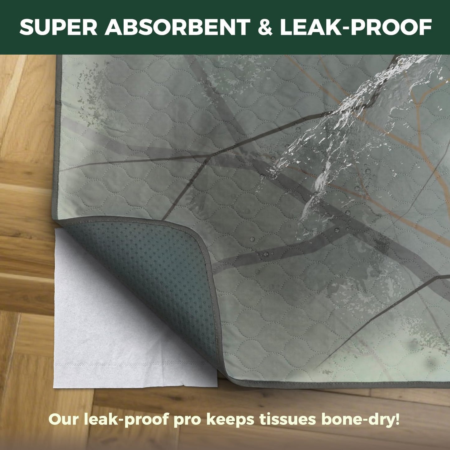 FXW Washable Pee Pads for Dogs, Puppy Pads with Super Absorbent, Specifically Designed for Potty Training, 35" Square, Branch, 2 Packs