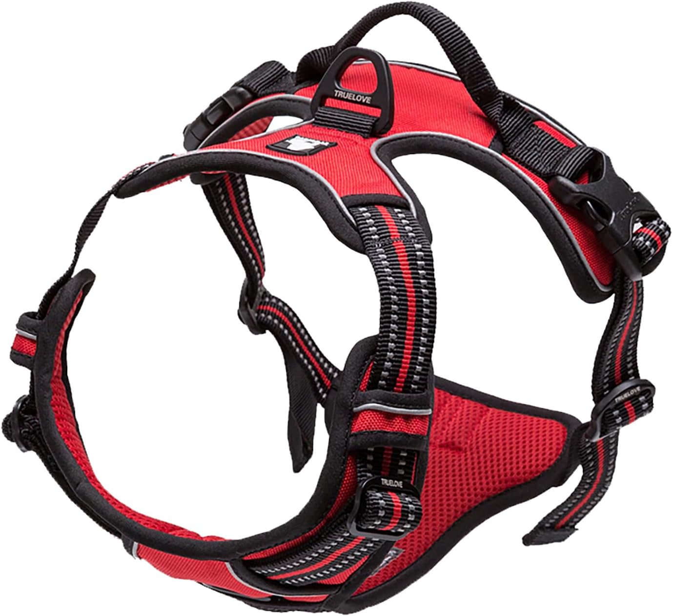 TRUE LOVE Adjustable No-Pull Dog Harness Reflective Pup Vest Harnesses Comfortable Control Brilliant Colors Truelove TLH5651(Red,XS)