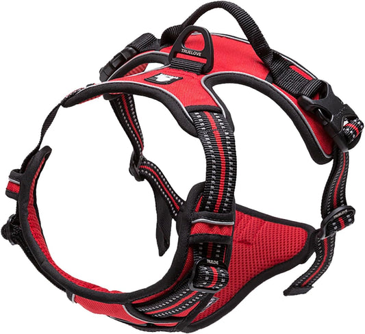 TRUE LOVE Adjustable No-Pull Dog Harness Reflective Pup Vest Harnesses Comfortable Control Brilliant Colors Truelove TLH5651(Red,S)