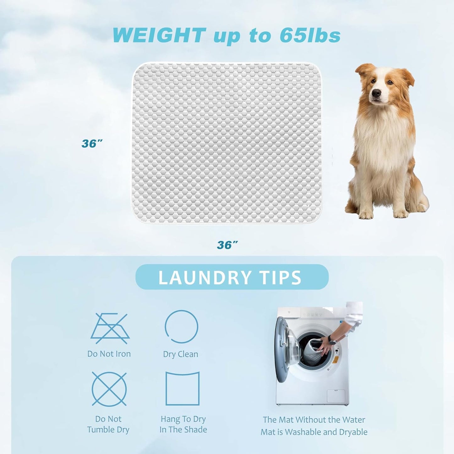 MICROCOSMOS Pet Cooling Mat & Sleeping Pad- Breathable Bubble Surface, EZ Clean. Keep Cooling for Pets, Kids and Adults in Summer.(GreyWhite, 36" x 36")