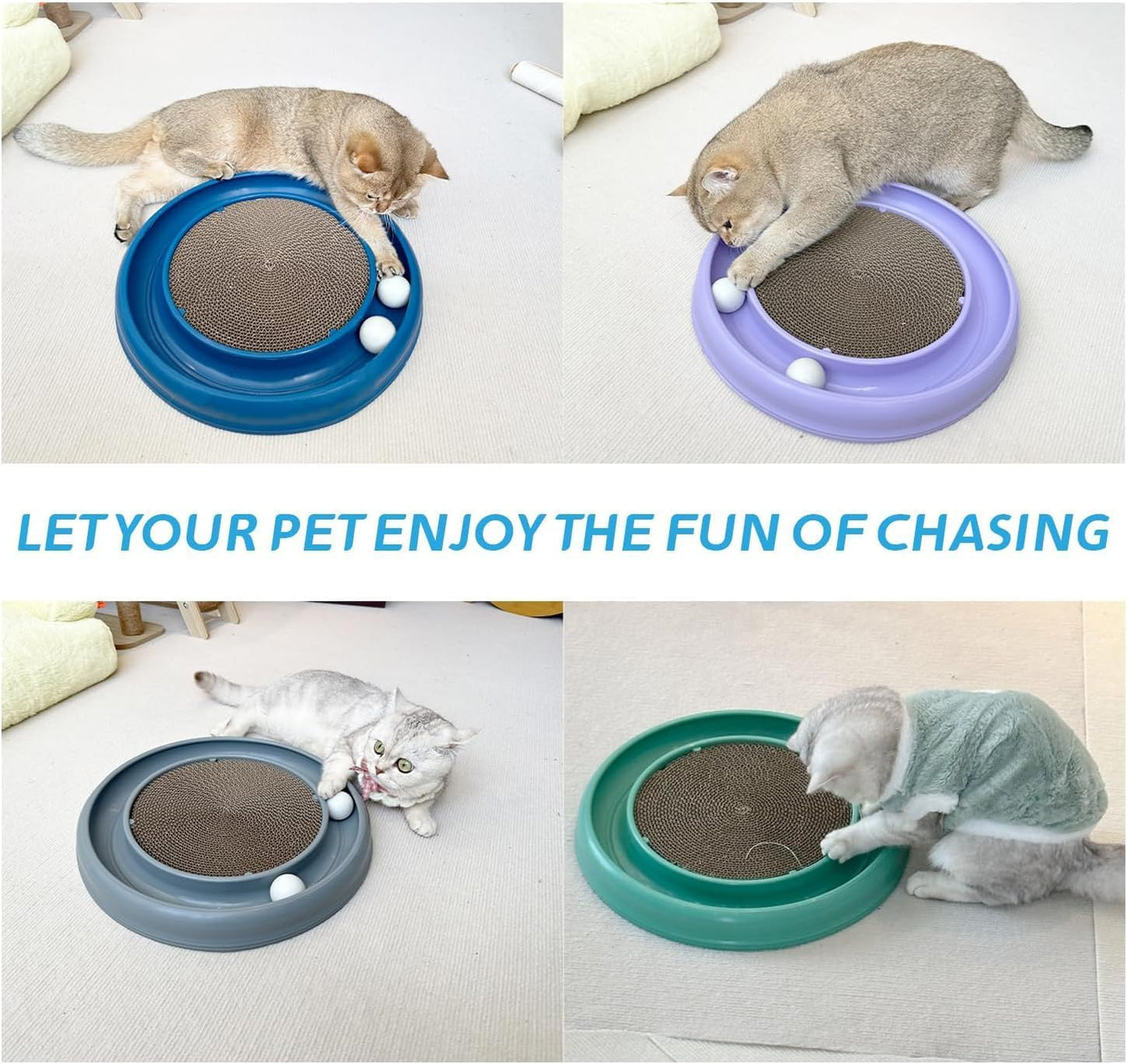 Cat Track Balls Replacement Track Balls for Turbo Round Scratcher Toy (2PCS Cat Ball Toy)