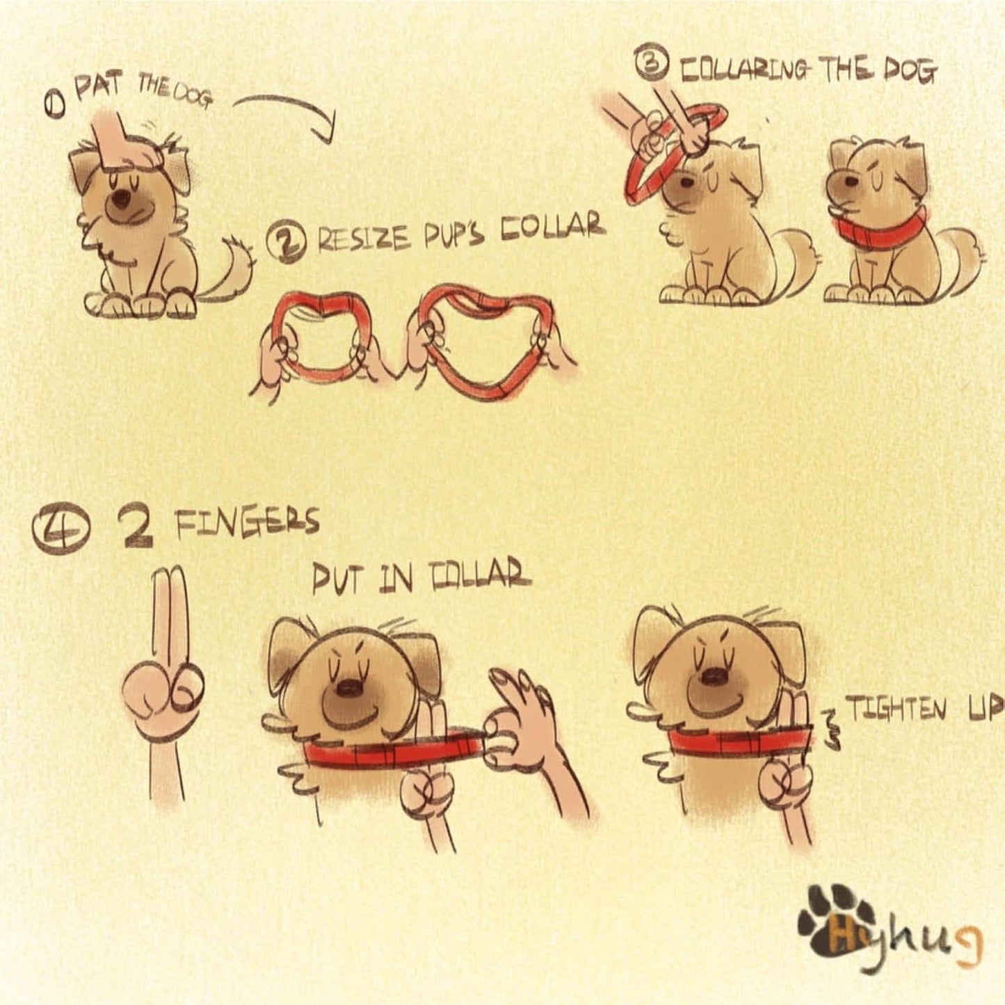 Hyhug Pets Premium Upgraded Heavy Duty Nylon Anti-Escape Martingale Collar for Boy and Girl Dogs Comfy and Safe - Professional Training, Daily Use Walking. (Army Yellow, Large)